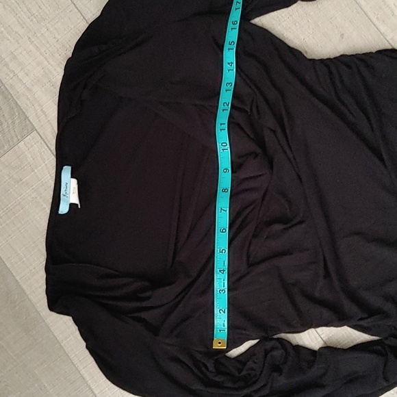 Marciano US L Drape Neck Long Sleeve Body Fitting Black Dress - Picture 7 of 7